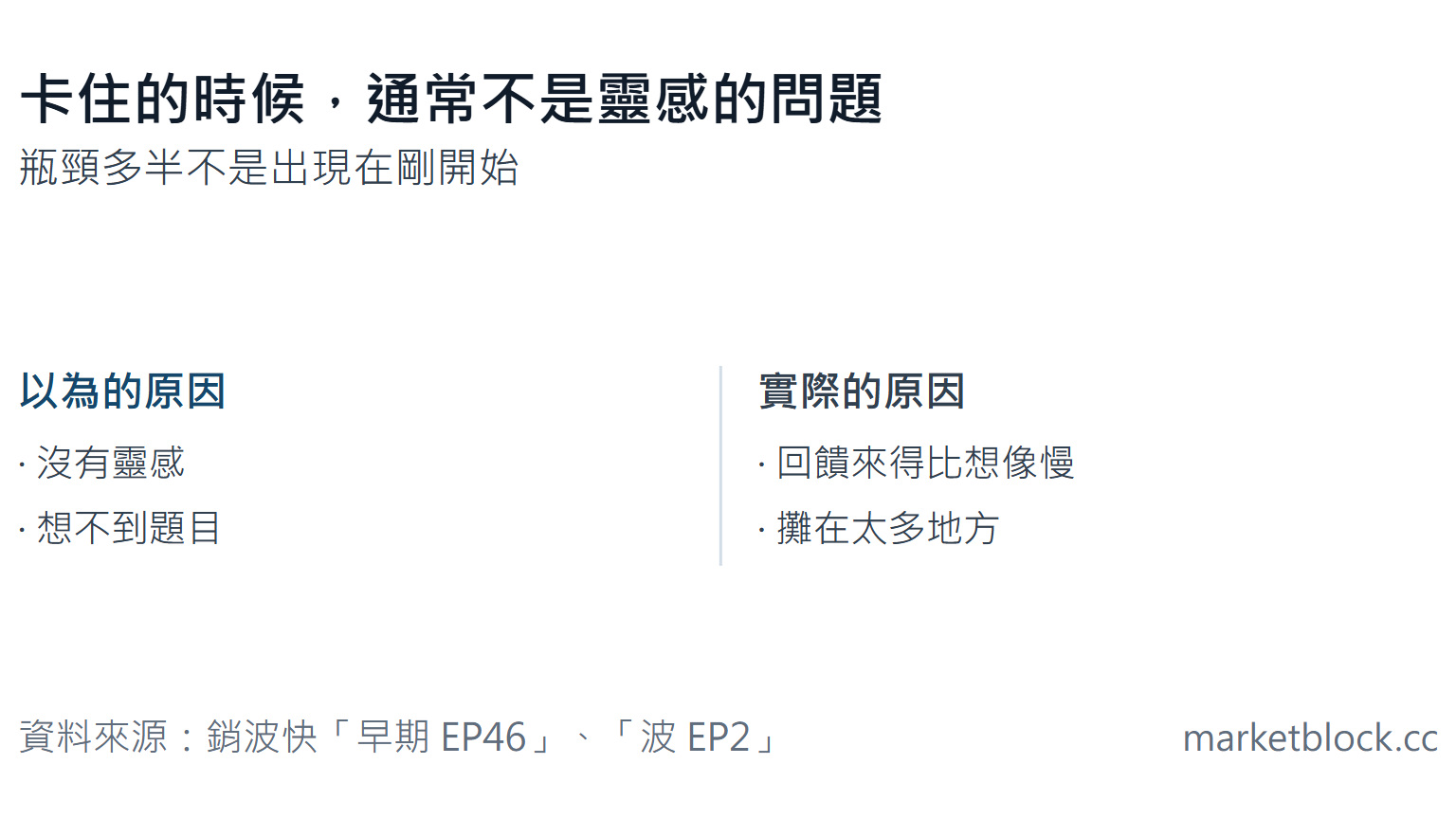 卡住的時候,通常不是靈感的問題